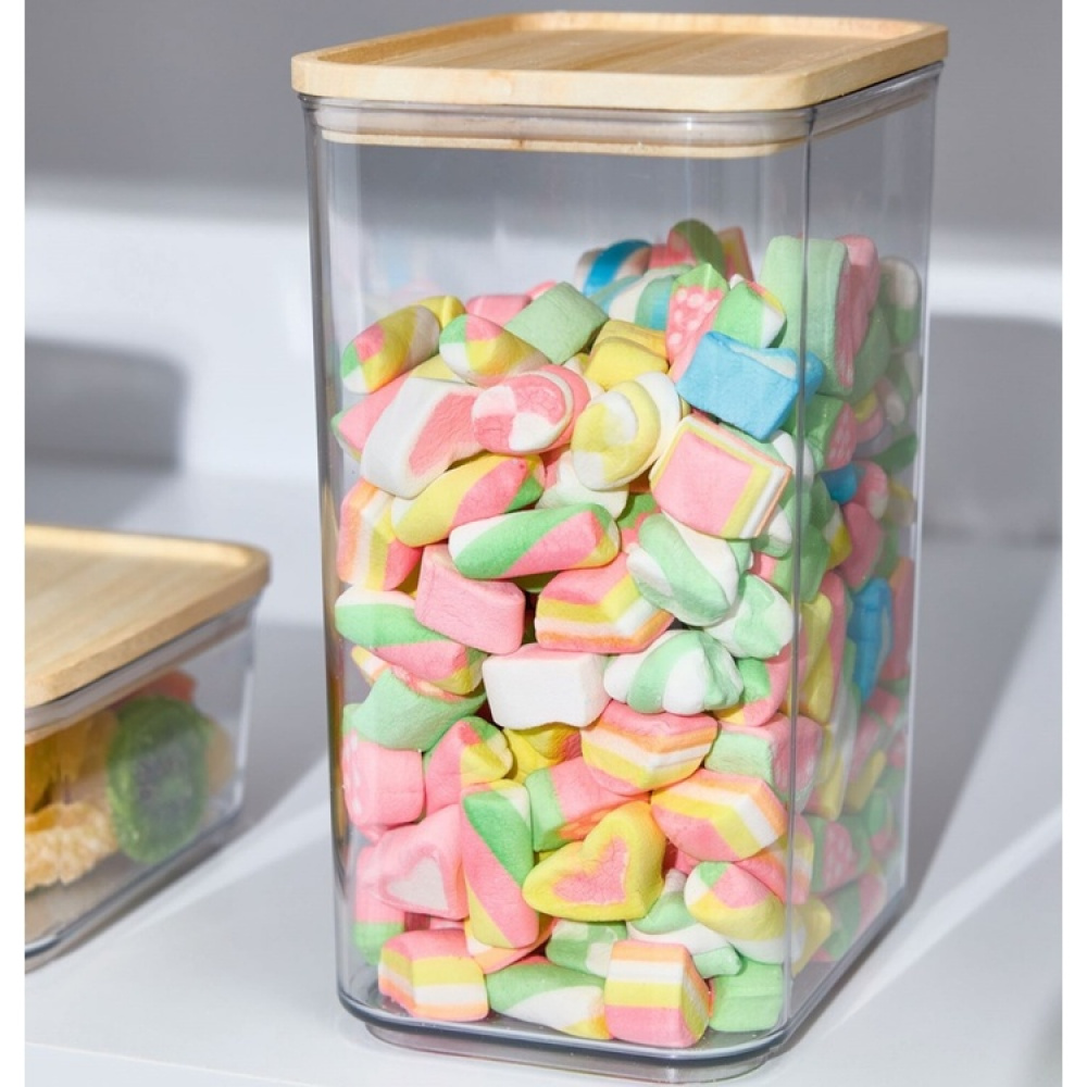 Burk för torrvaror, trälock, 3 L, PANSINO RPET LARGE CANISTER, 16 x 12 x H 23 cm , Transparent / Natur i gruppen Förvaring / Köksförvaring / Förvaringsburkar hos SmartaSaker.se (40295)