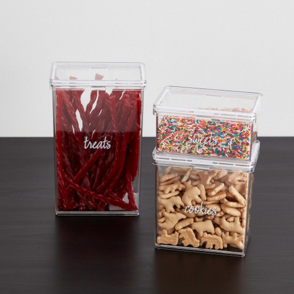 Burk för torrvaror, 1,4 L, THE HOME EDIT MEDIUM CANISTER, 10,2 x 15,2 x H 15,6 cm , Transparent i gruppen Förvaring / Köksförvaring / Förvaringslådor och burkar hos SmartaSaker.se (40296)