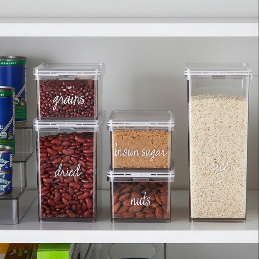 Burk för torrvaror, 1,4 L, THE HOME EDIT MEDIUM CANISTER, 10,2 x 15,2 x H 15,6 cm , Transparent i gruppen Förvaring / Köksförvaring / Förvaringsburkar hos SmartaSaker.se (40296)