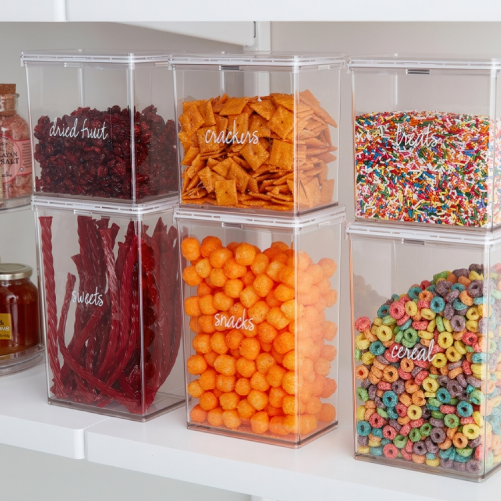 Burk för torrvaror, 1,4 L, THE HOME EDIT MEDIUM CANISTER, 10,2 x 15,2 x H 15,6 cm , Transparent i gruppen Förvaring / Köksförvaring / Förvaringsburkar hos SmartaSaker.se (40296)