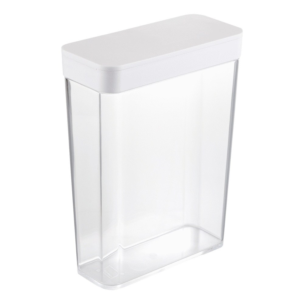 Burk för torrvaror, Lufttät, 2,3L, TOWER FOOD CONTAINER, 19 x 8,5 x H 24,5 cm, Yamazaki, Klar / Vit i gruppen Förvaring / Köksförvaring / Förvaringslådor och burkar hos SmartaSaker.se (40298)