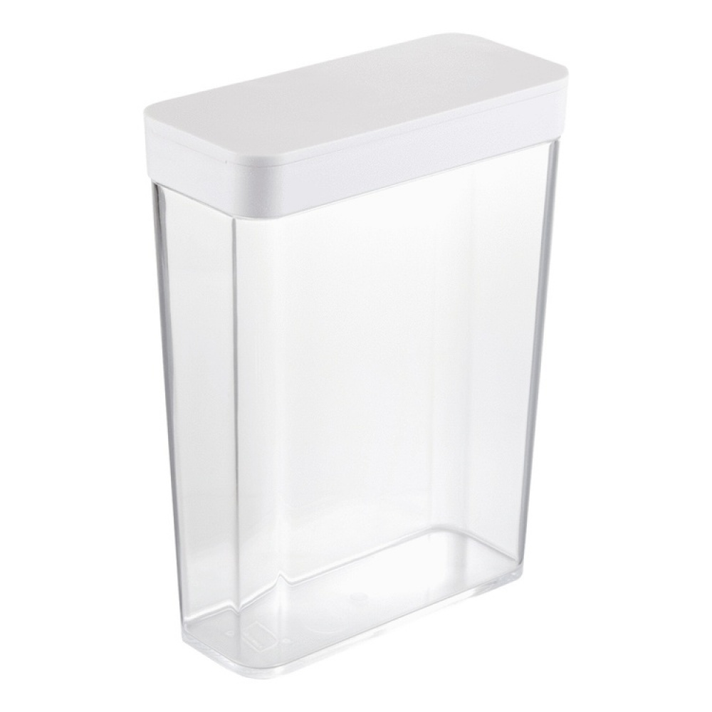 Burk för torrvaror, Lufttät, 2,3L, TOWER FOOD CONTAINER, 19 x 8,5 x H 24,5 cm, Yamazaki, Klar / Vit i gruppen Förvaring / Köksförvaring / Förvaringsburkar hos SmartaSaker.se (40298)