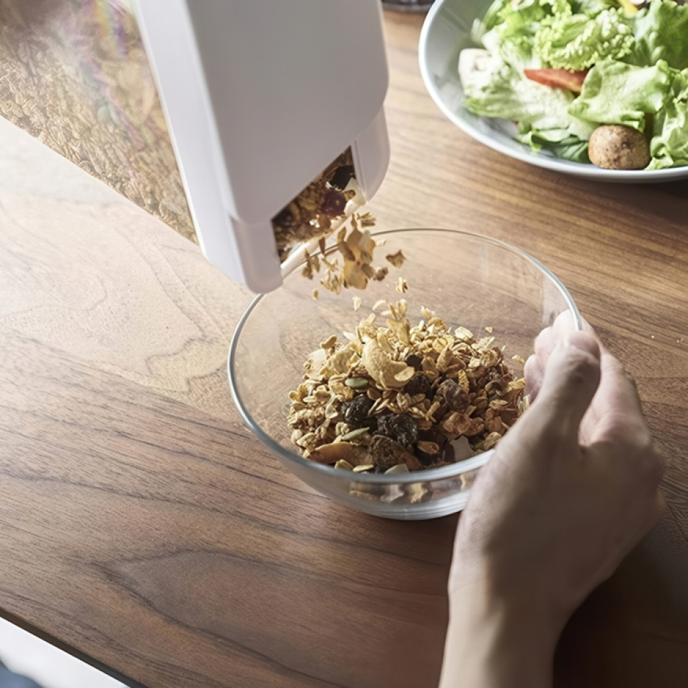 Burk för torrvaror, Lufttät, 2,3L, TOWER FOOD CONTAINER, 19 x 8,5 x H 24,5 cm, Yamazaki, Klar / Vit i gruppen Förvaring / Köksförvaring / Förvaringsburkar hos SmartaSaker.se (40298)