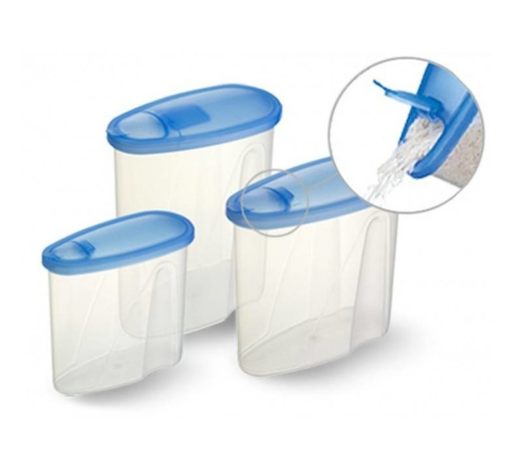 Burk med flip-lock, 1,8 L, CLUB CUISINE MEDIUM, Transparent / Blå i gruppen Förvaring / Köksförvaring / Förvaringslådor och burkar hos SmartaSaker.se (40303)
