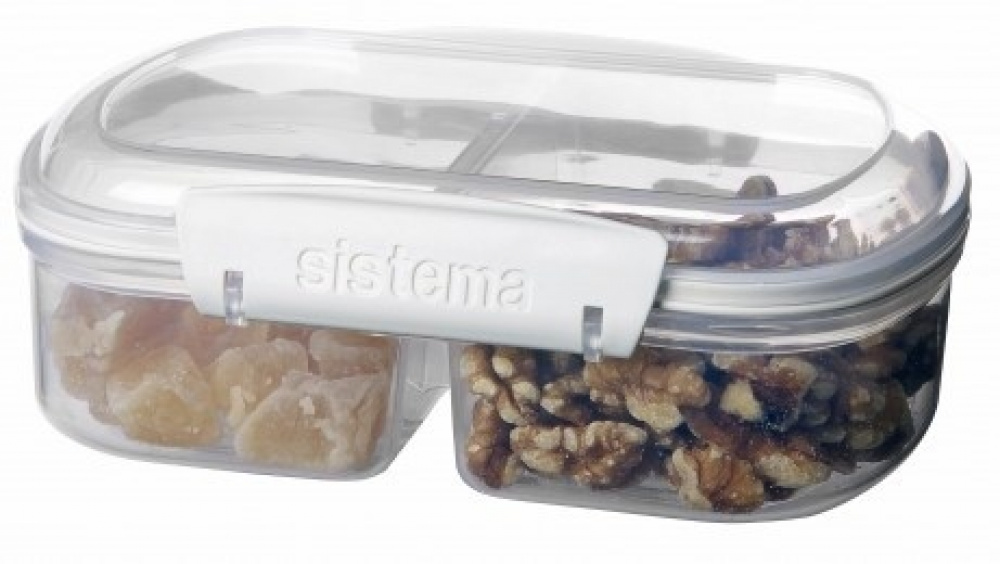 Burk tvådelad, 630 ml, SISTEMA BAKE IT SPLIT, Klar / Vit i gruppen Förvaring / Köksförvaring / Matlådor hos SmartaSaker.se (40308)