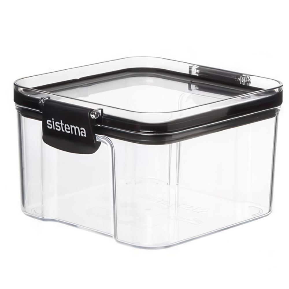 Burk, 0,46 liter, TRITAN ULTRA SQUARE, Klar / Svart i gruppen Förvaring / Köksförvaring / Förvaringsburkar hos SmartaSaker.se (40310)