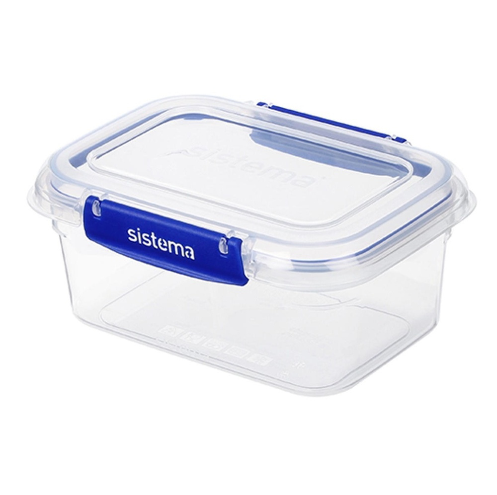 Burk, 1 Liter, KLIP IT PLUS RECTANGLE, 18 x 13 x H 8 cm, Transparent / Blå i gruppen Förvaring / Köksförvaring / Matlådor hos SmartaSaker.se (40314)