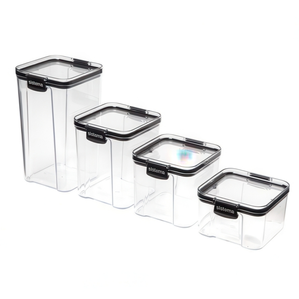 Burk, 1,3 liter, TRITAN ULTRA SQUARE, Klar / Svart i gruppen Förvaring / Köksförvaring / Förvaringsburkar / Sistema förvaringsburkar hos SmartaSaker.se (40315)