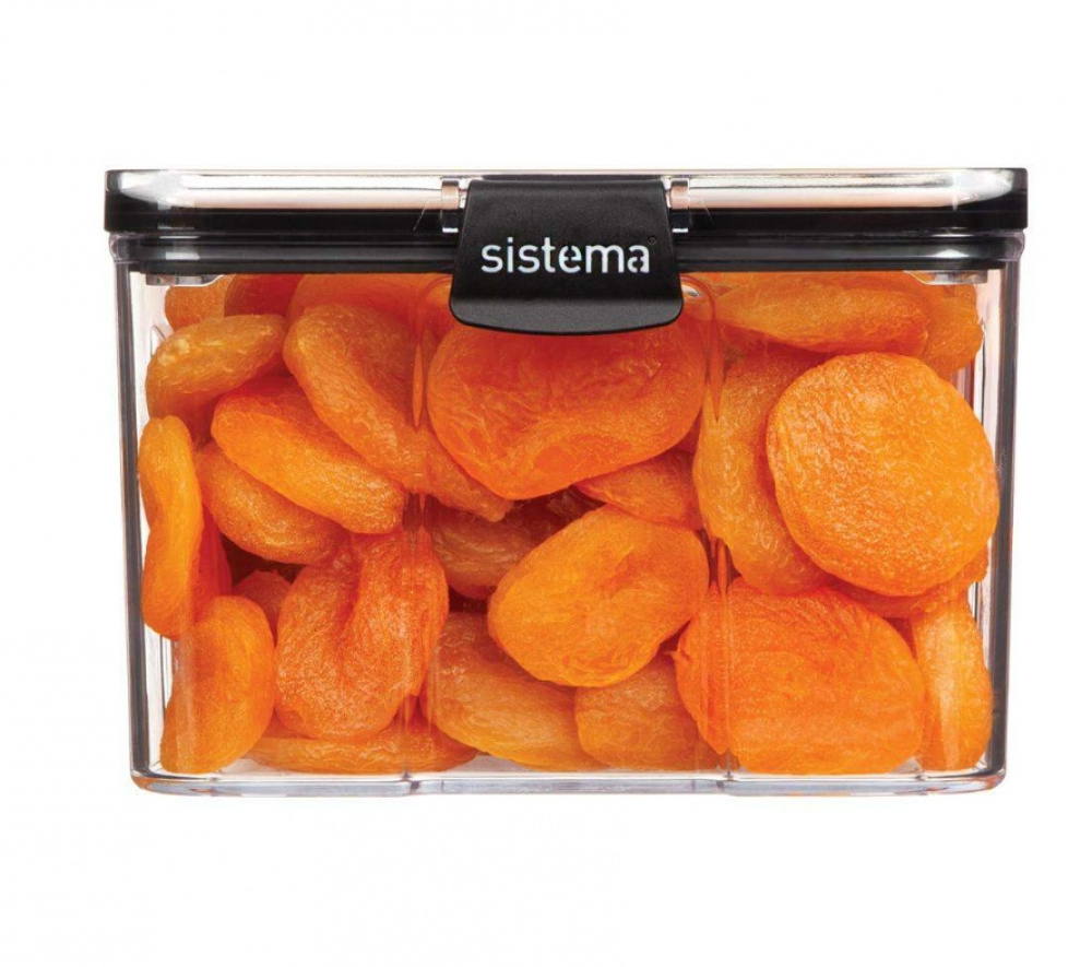 Burk, 1,4 Liter, TRITAN ULTRA LARGE SQUARE, Klar / Svart i gruppen Förvaring / Köksförvaring / Förvaringslådor och burkar hos SmartaSaker.se (40316)