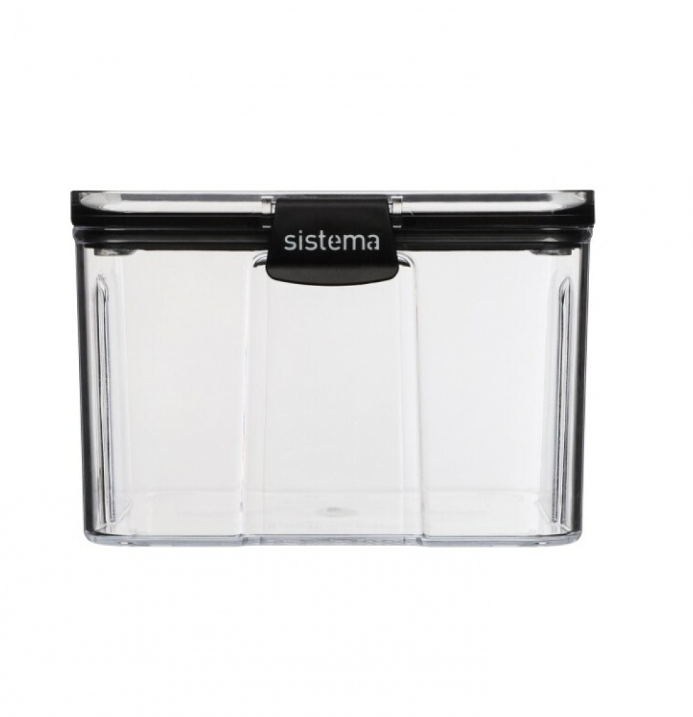Burk, 1,4 Liter, TRITAN ULTRA LARGE SQUARE, Klar / Svart i gruppen Förvaring / Köksförvaring / Förvaringslådor och burkar hos SmartaSaker.se (40316)