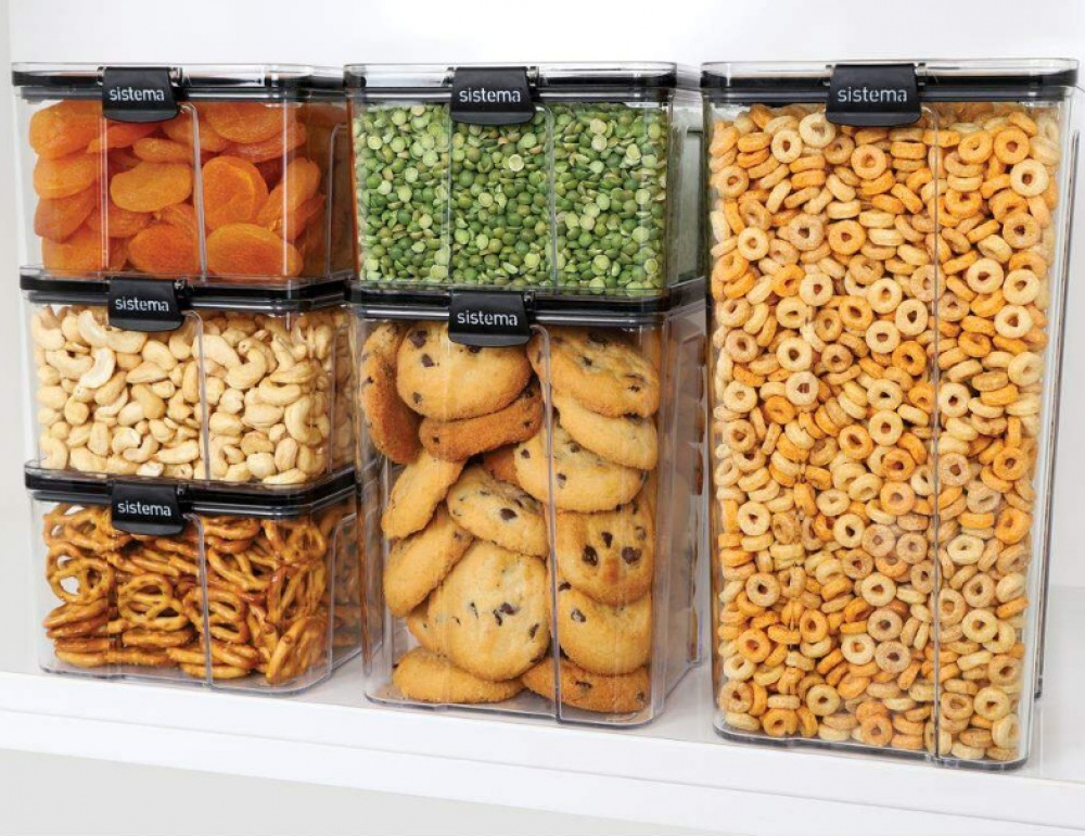 Burk, 1,4 Liter, TRITAN ULTRA LARGE SQUARE, Klar / Svart i gruppen Förvaring / Köksförvaring / Förvaringslådor och burkar hos SmartaSaker.se (40316)
