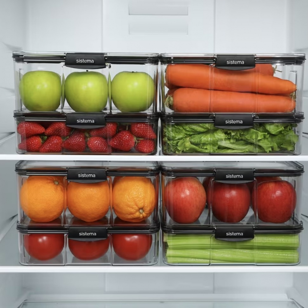 Burk, 1,73 Liter, TRITAN ULTRA LARGE RECTANGLE, Klar / Svart i gruppen Förvaring / Köksförvaring / Förvaringslådor och burkar hos SmartaSaker.se (40319)