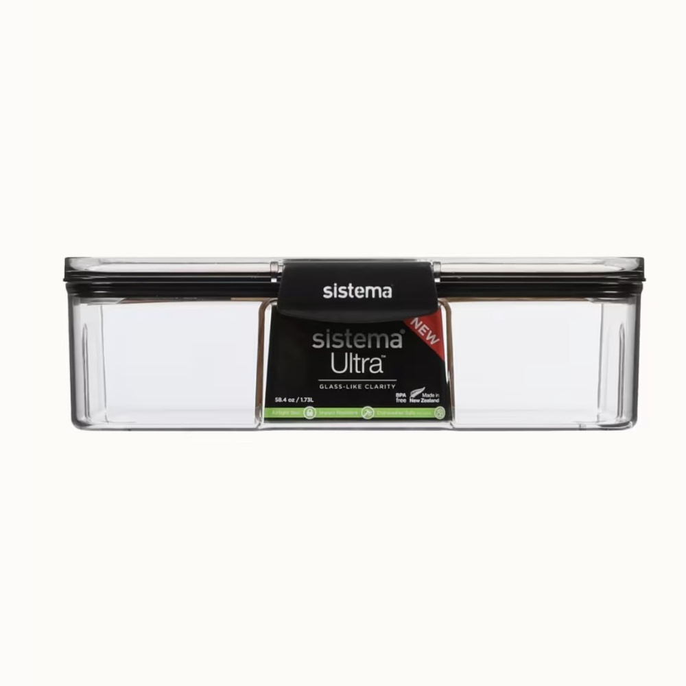 Burk, 1,73 Liter, TRITAN ULTRA LARGE RECTANGLE, Klar / Svart i gruppen Förvaring / Köksförvaring / Förvaringslådor och burkar hos SmartaSaker.se (40319)