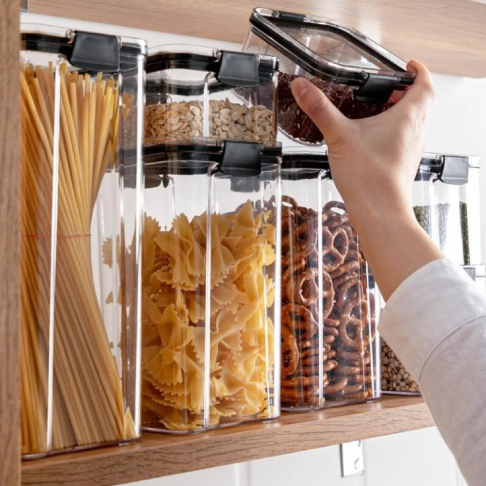 Burk, 1,9 Liter, TRITAN ULTRA SQUARE, Klar / Svart i gruppen Förvaring / Köksförvaring / Förvaringsburkar / Sistema förvaringsburkar hos SmartaSaker.se (40320)