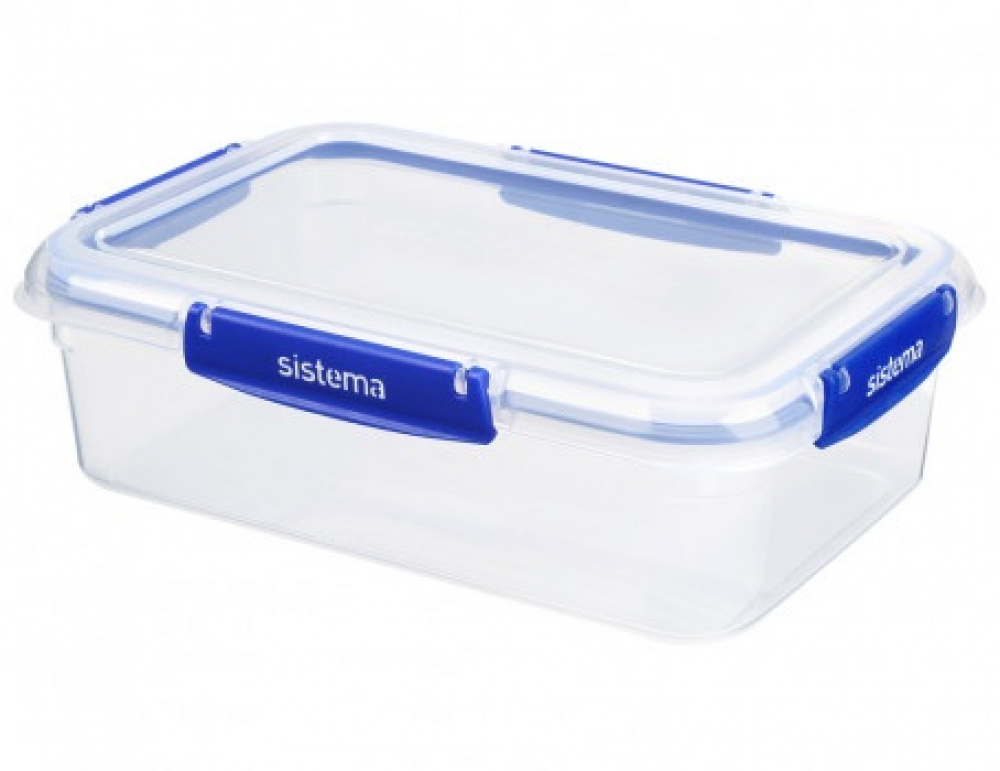 Burk, 2,2 L, KLIP IT PLUS RECTANGLE, 25,5 x 17,5 x H 8 cm, Klar / Blå i gruppen Förvaring / Köksförvaring / Förvaringslådor och burkar hos SmartaSaker.se (40321)