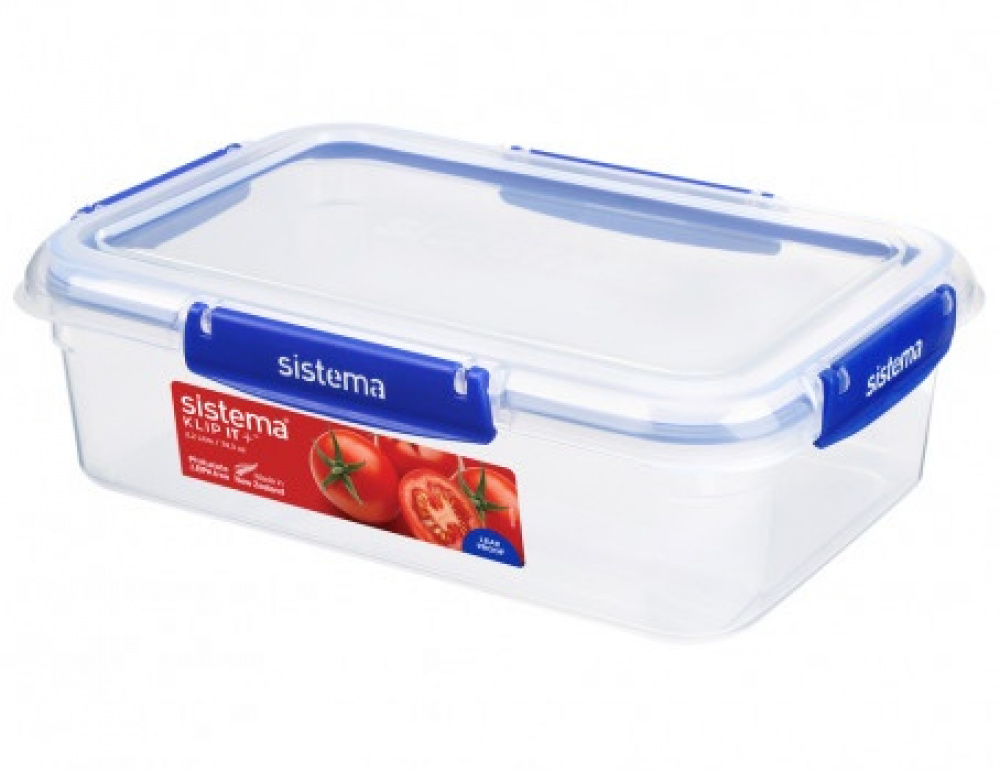 Burk, 2,2 L, KLIP IT PLUS RECTANGLE, 25,5 x 17,5 x H 8 cm, Klar / Blå i gruppen Förvaring / Köksförvaring / Förvaringslådor och burkar hos SmartaSaker.se (40321)