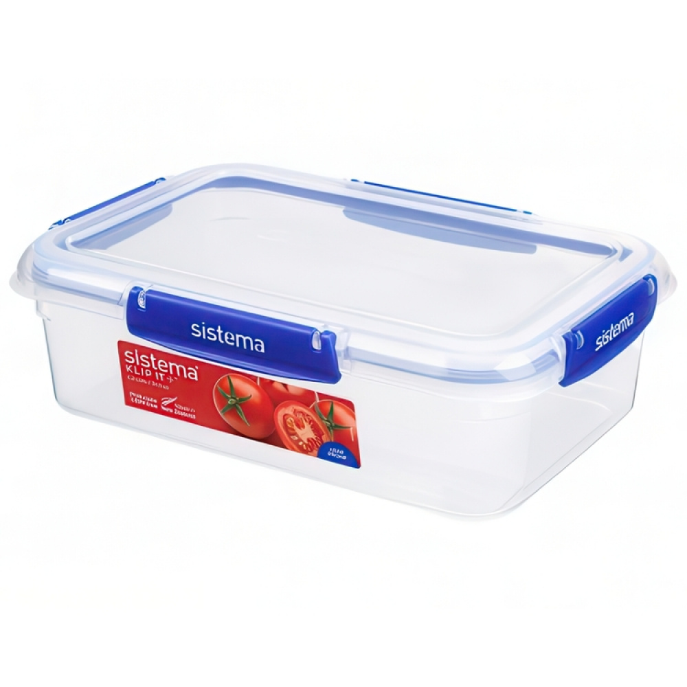 Burk, 2,2 L, KLIP IT PLUS RECTANGLE, 25,5 x 17,5 x H 8 cm, Klar / Blå i gruppen Förvaring / Köksförvaring / Förvaringsburkar hos SmartaSaker.se (40321)