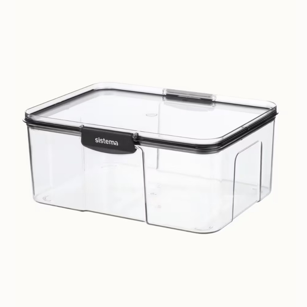 Burk, 2,63 Liter, TRITAN ULTRA LARGE RECTANGLE, Klar / Svart i gruppen Förvaring / Köksförvaring / Förvaringslådor och burkar / Sistema hos SmartaSaker.se (40323)