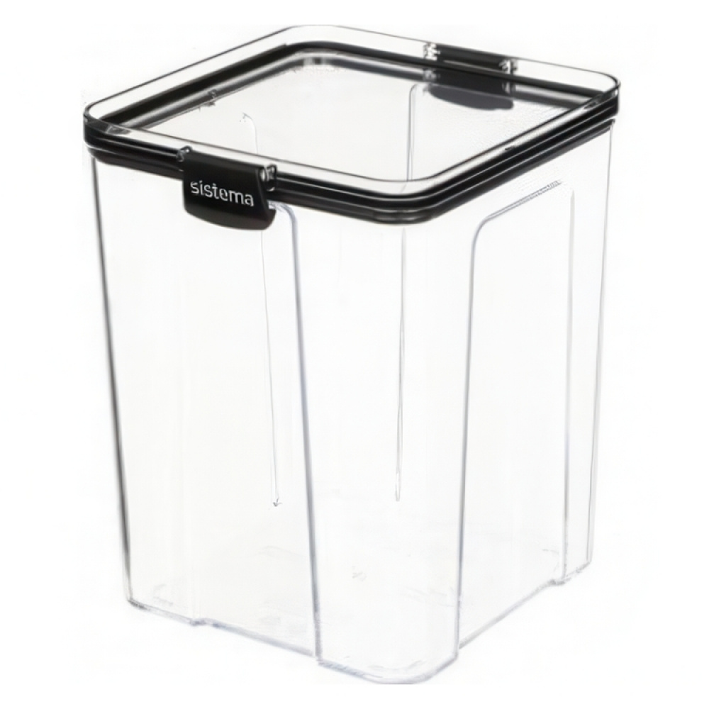 Burk, 2,75 Liter, TRITAN ULTRA LARGE SQUARE, Klar / Svart i gruppen Förvaring / Köksförvaring / Förvaringsburkar / Sistema förvaringsburkar hos SmartaSaker.se (40324)
