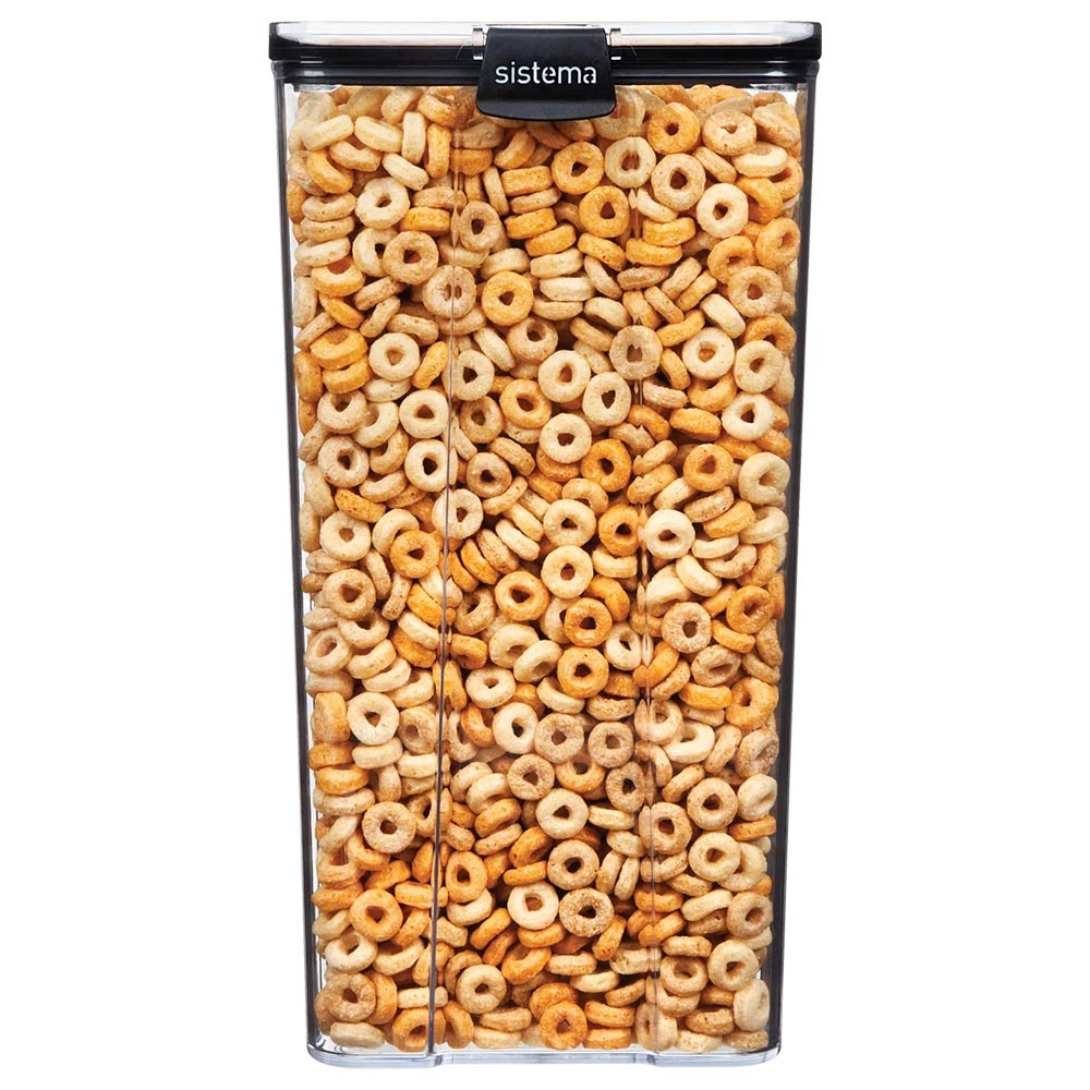 Burk, 4 Liter, TRITAN ULTRA LARGE SQUARE, Klar / Svart i gruppen Förvaring / Köksförvaring / Förvaringslådor och burkar / Sistema hos SmartaSaker.se (40326)