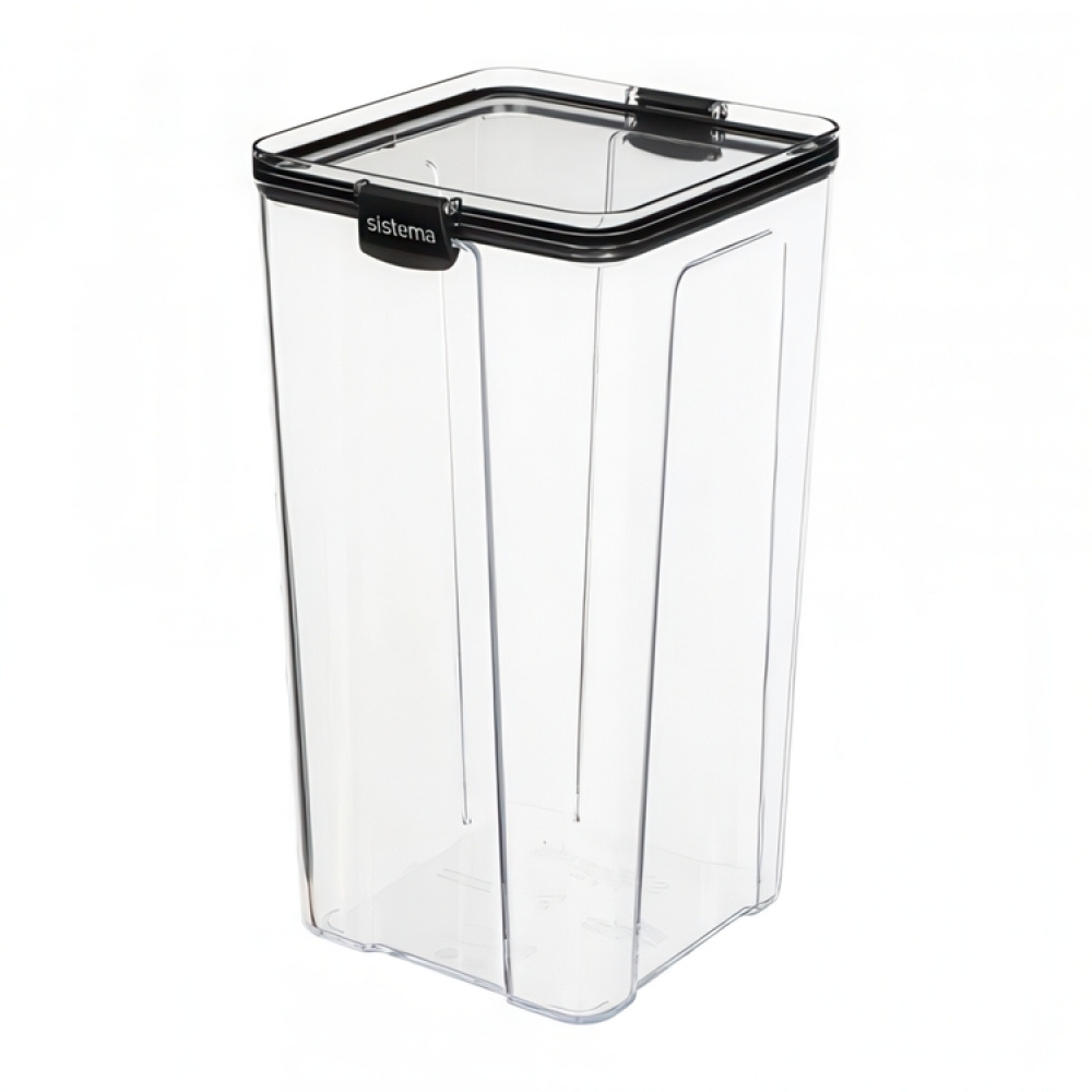 Burk, 4 Liter, TRITAN ULTRA LARGE SQUARE, Klar / Svart i gruppen Förvaring / Köksförvaring / Förvaringsburkar / Sistema förvaringsburkar hos SmartaSaker.se (40326)