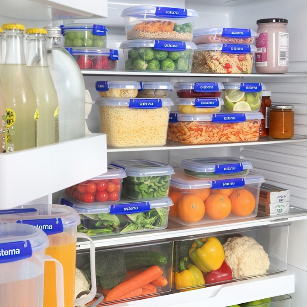 Burk, 450 ml, KLIP IT PLUS RECTANGLE, 18 x 13 x H 4 cm, Transparent / Blå i gruppen Förvaring / Köksförvaring / Matlådor / Matlådor i plast hos SmartaSaker.se (40327)