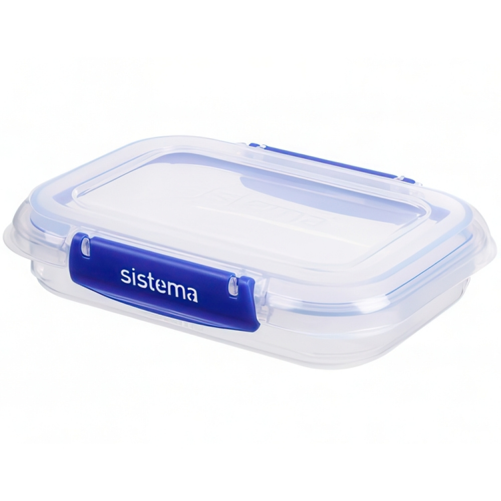 Burk, 450 ml, KLIP IT PLUS RECTANGLE, 18 x 13 x H 4 cm, Transparent / Blå i gruppen Förvaring / Köksförvaring / Matlådor / Matlådor i plast hos SmartaSaker.se (40327)