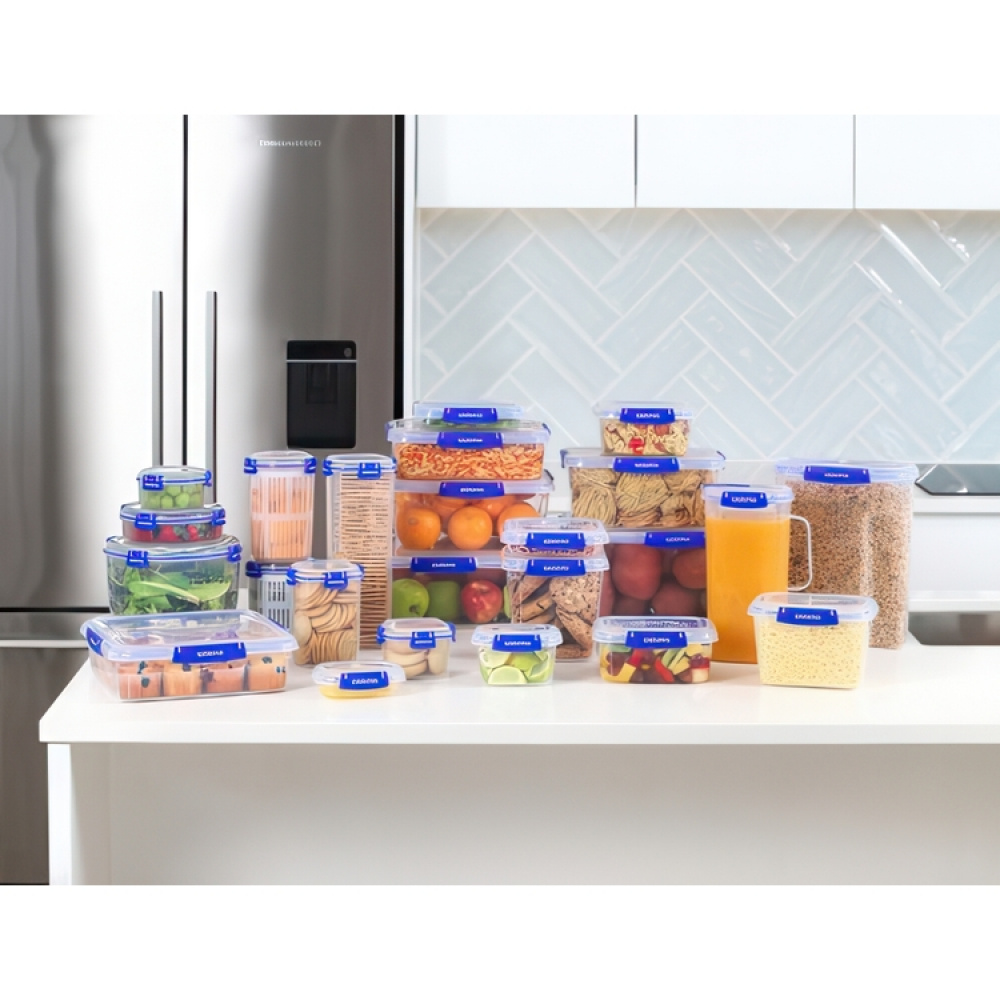 Burk, 450 ml, KLIP IT PLUS RECTANGLE, 18 x 13 x H 4 cm, Transparent / Blå i gruppen Förvaring / Köksförvaring / Matlådor / Matlådor i plast hos SmartaSaker.se (40327)
