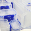 Burk, Fyrkantig, 520ml, KLIP IT PLUS SANDWICH, 16 x 16 x H4 cm, Transparent / Blå Burk, Fyrkantig, 520ml, KLIP IT PLUS SANDWICH, 16 x 16 x H4 cm, Transparent / Blå