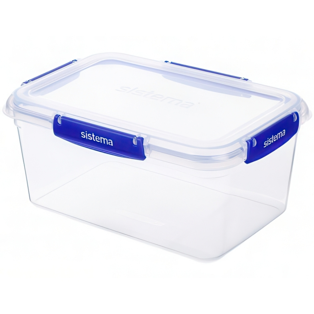 Burk, Stor, 3,35L , KLIP IT PLUS RECTANGLE, 25,5 x 17,5 x H 12 cm, Klar / Blå i gruppen Förvaring / Köksförvaring / Förvaringsburkar / Sistema förvaringsburkar hos SmartaSaker.se (40334)