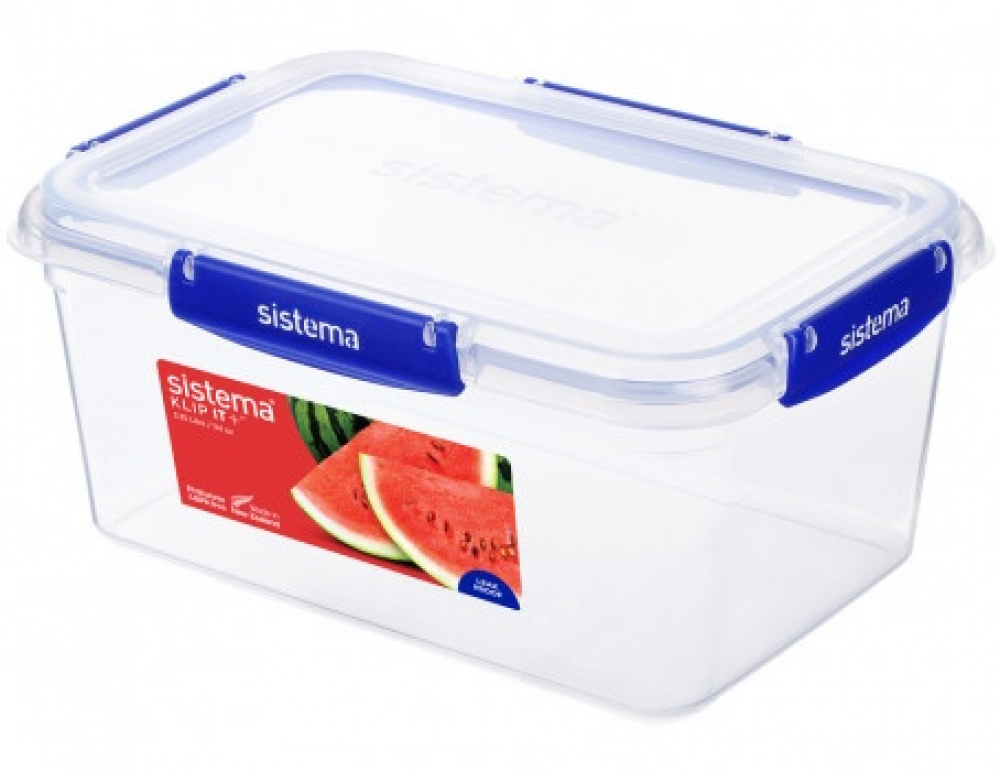 Burk, Stor, 3,35L , KLIP IT PLUS RECTANGLE, 25,5 x 17,5 x H 12 cm, Klar / Blå i gruppen Förvaring / Köksförvaring / Förvaringslådor och burkar / Sistema hos SmartaSaker.se (40334)
