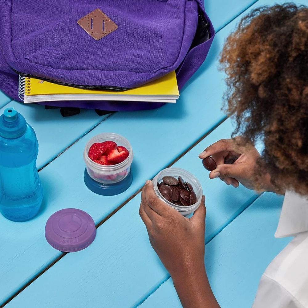 Burkar för mellanmål, 130 ml, 3 st, SISTEMA MINI BITES, Mint / Blå i gruppen Förvaring / Köksförvaring / Förvaringslådor och burkar / Sistema hos SmartaSaker.se (40336)