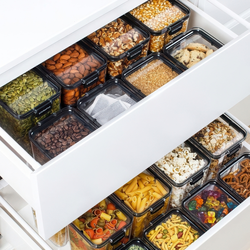 Burkar för torrförvaring, 3-pack, SISTEMA TRITAN ULTRA SPECIAL, Klar / Svart i gruppen Förvaring / Köksförvaring / Förvaringsburkar hos SmartaSaker.se (40339)