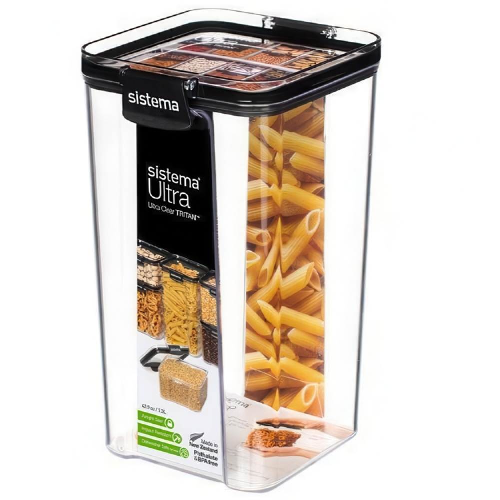 Burkar för torrförvaring, 3-pack, SISTEMA TRITAN ULTRA SPECIAL, Klar / Svart i gruppen Förvaring / Köksförvaring / Förvaringsburkar hos SmartaSaker.se (40339)