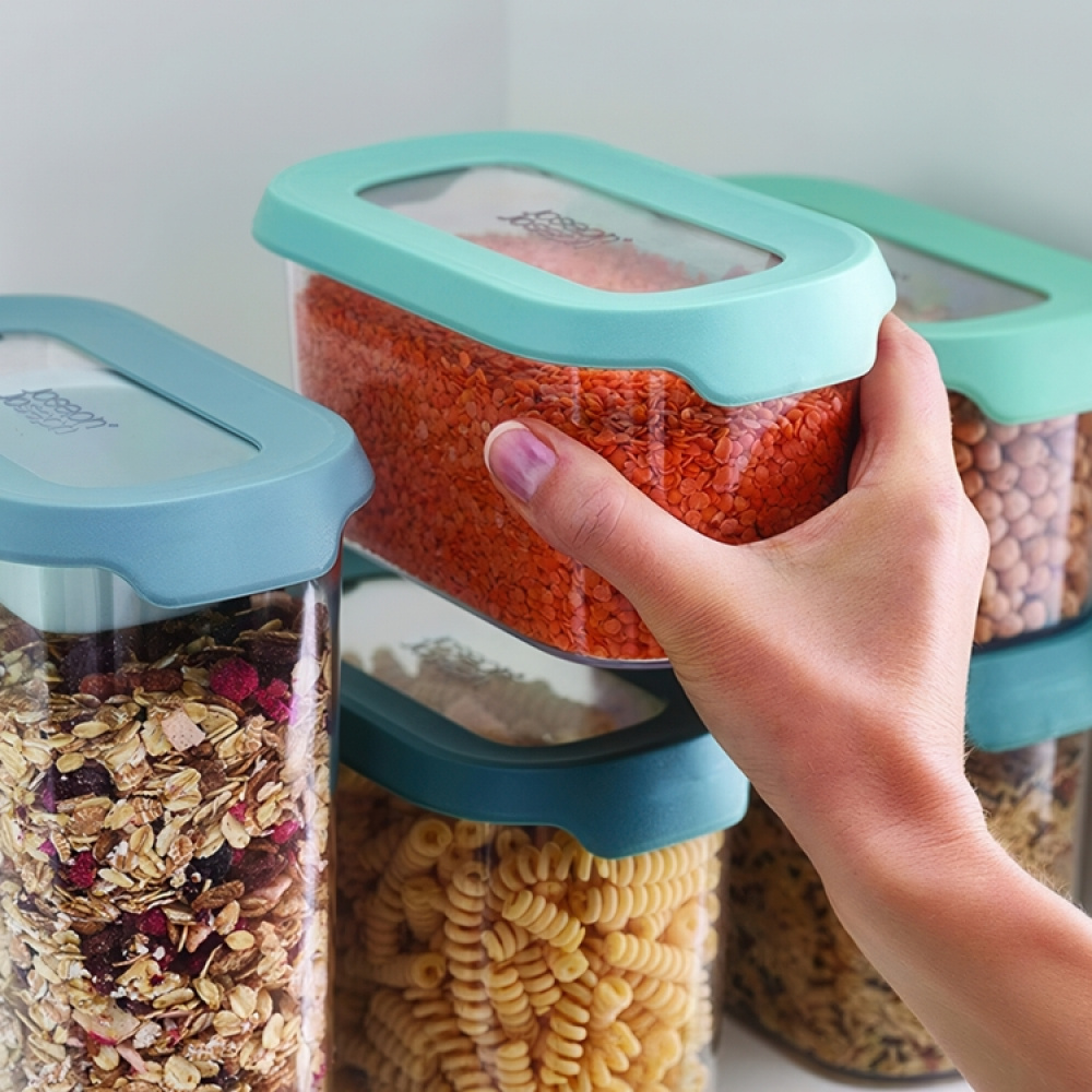 Burkar för torrförvaring, 5 st, CUPBOARD-STORE CONTAINER SET, Joseph Joseph, Klar / Blå i gruppen Förvaring / Köksförvaring / Förvaringsburkar hos SmartaSaker.se (40340)