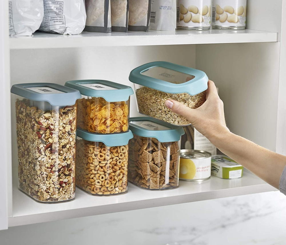 Burkar för torrförvaring, 5 st, CUPBOARD-STORE CONTAINER SET, Joseph Joseph, Klar / Blå i gruppen Förvaring / Köksförvaring / Förvaringslådor och burkar hos SmartaSaker.se (40340)