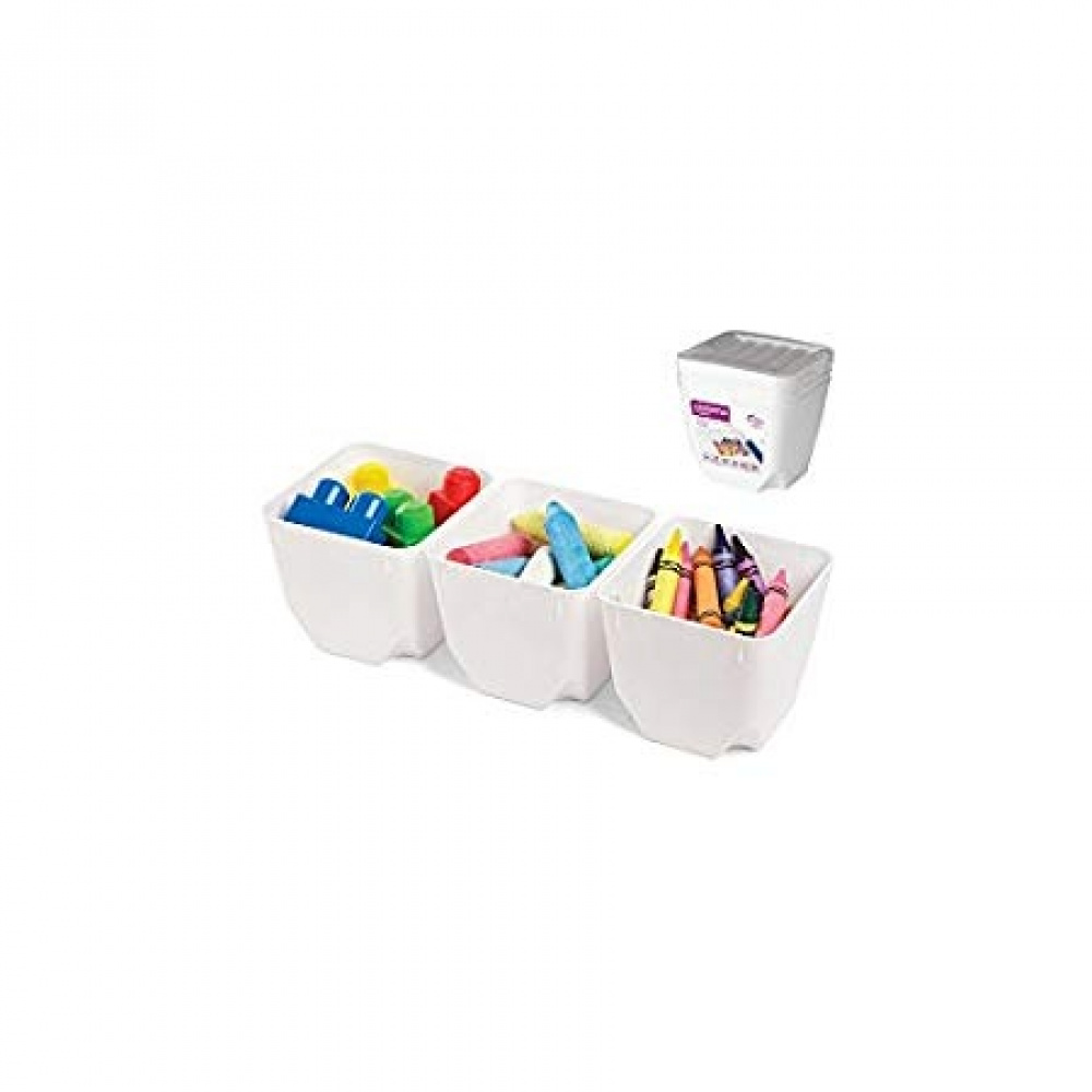Burkar med Lock, Set med 3, SISTEMA SMALL ORGANISER TUB, 14 x 14 x H 11 cm, Vit i gruppen Förvaring / Köksförvaring / Förvaringslådor och burkar hos SmartaSaker.se (40345)