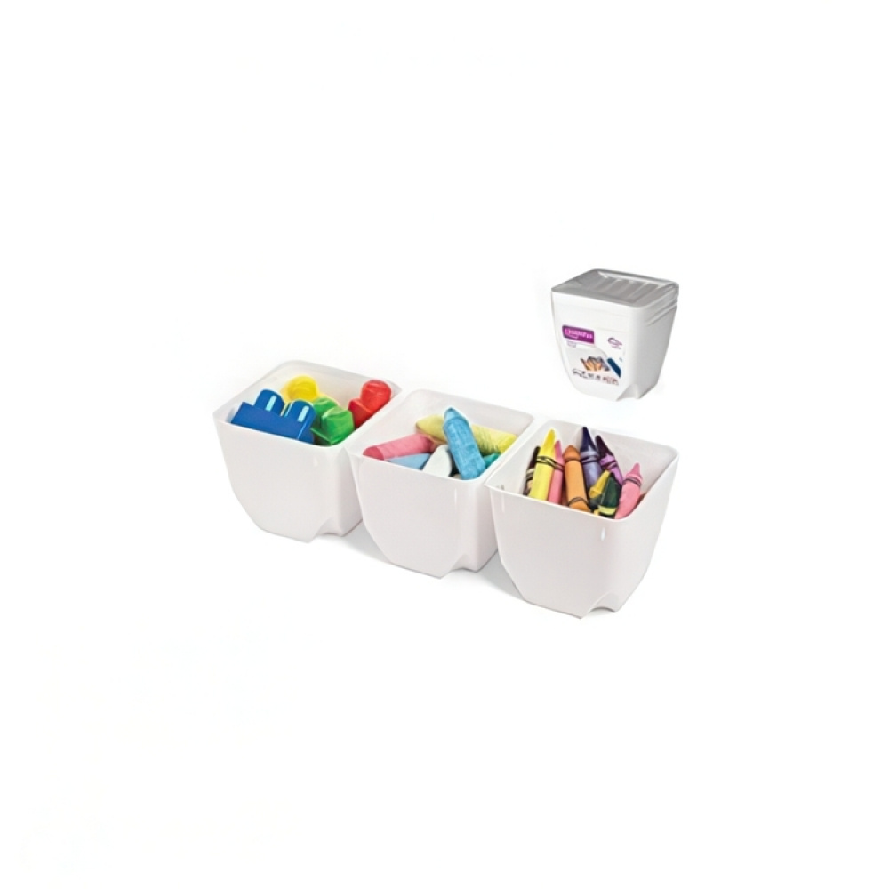 Burkar med Lock, Set med 3, SISTEMA SMALL ORGANISER TUB, 14 x 14 x H 11 cm, Vit i gruppen Förvaring / Köksförvaring / Förvaringsburkar hos SmartaSaker.se (40345)