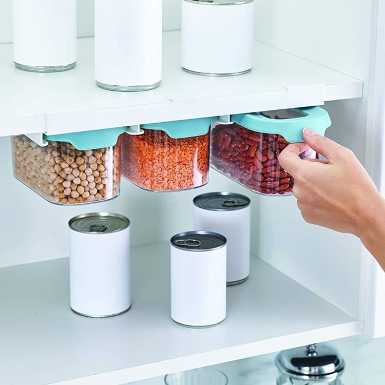 Burkar Under-Hylla Förvaring, 3 burkar, CUPBOARD-STORE, Small, Joseph Joseph, Klar / Blå i gruppen Förvaring / Köksförvaring / Organisera köksskåp / Under hyllan-förvaring hos SmartaSaker.se (40346)