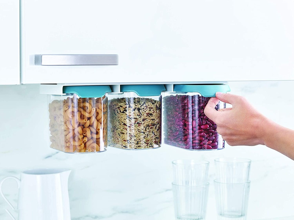 Burkar Under-Hylla Förvaring, 3-delig, CUPBOARD-STORE, Large, Joseph Joseph, Klar / Blå i gruppen Förvaring / Köksförvaring / Organisera köksskåp / Under hyllan-förvaring hos SmartaSaker.se (40347)