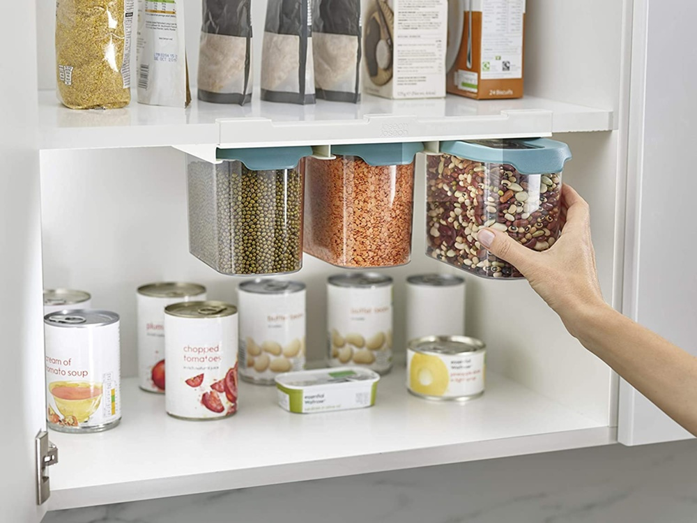 Burkar Under-Hylla Förvaring, 3-delig, CUPBOARD-STORE, Large, Joseph Joseph, Klar / Blå i gruppen Förvaring / Köksförvaring / Organisera köksskåp / Under hyllan-förvaring hos SmartaSaker.se (40347)
