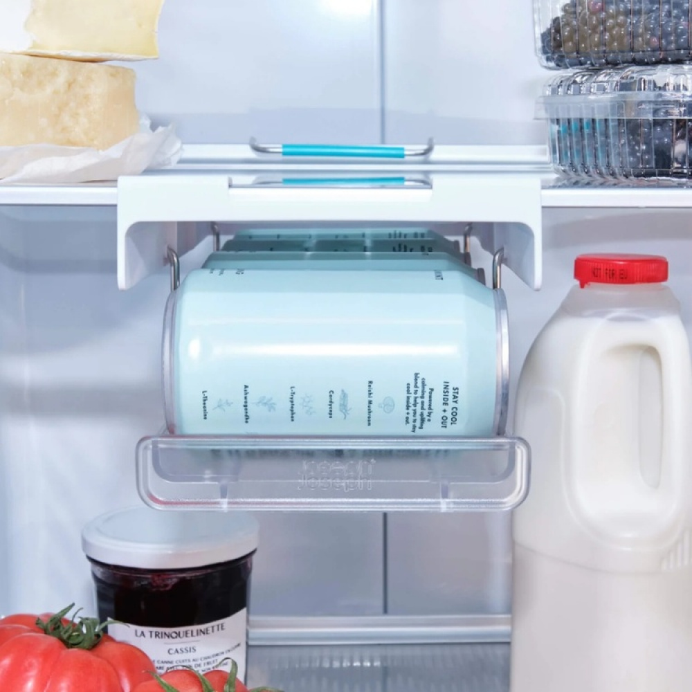 Burkförvaring i kylen, JOSEPH JOSEPH UNDER SHELF CAN DIPENSER, Transparent / vit i gruppen Förvaring / Köksförvaring / Kylskåpsförvaring hos SmartaSaker.se (40355)