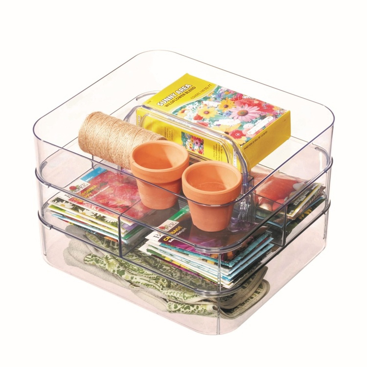 Bärbar förvaring, STACKING TOOL BOX, 28,6 x 25,4 x H 18,1 cm, Transparent i gruppen Förvaring / Förvaringslådor hos SmartaSaker.se (40359)