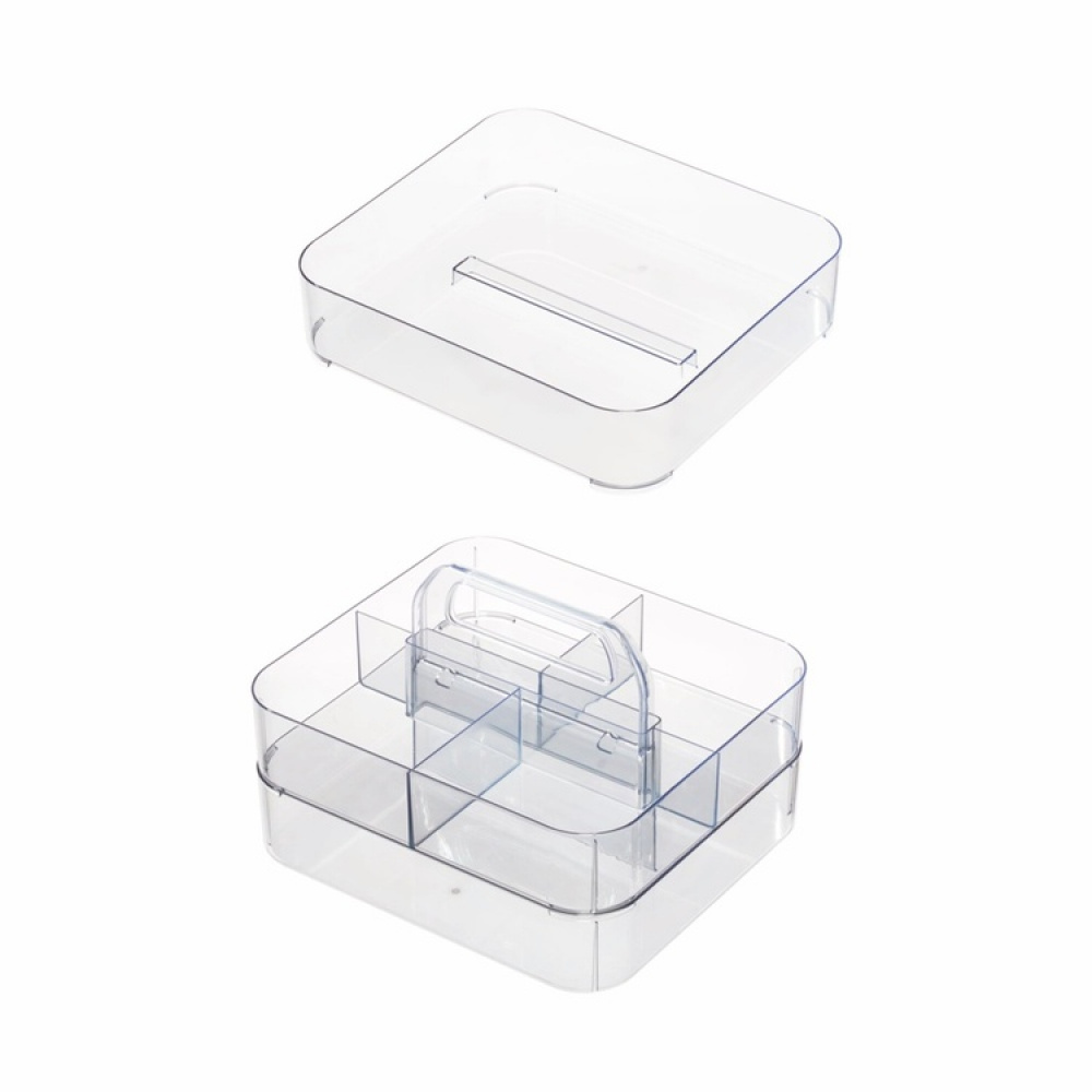 Bärbar förvaring, STACKING TOOL BOX, 28,6 x 25,4 x H 18,1 cm, Transparent i gruppen Förvaring / Förvaringslådor hos SmartaSaker.se (40359)