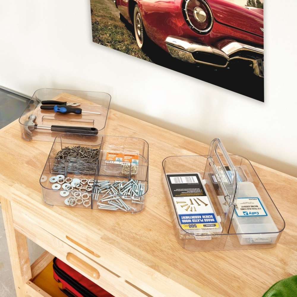 Bärbar förvaring, STACKING TOOL BOX, 28,6 x 25,4 x H 18,1 cm, Transparent i gruppen Förvaring / Förvaringslådor hos SmartaSaker.se (40359)