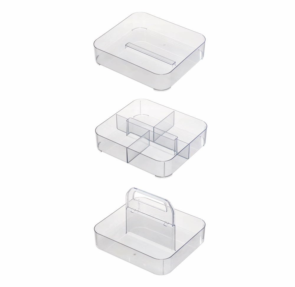 Bärbar förvaring, STACKING TOOL BOX, 28,6 x 25,4 x H 18,1 cm, Transparent i gruppen Förvaring / Förvaringslådor hos SmartaSaker.se (40359)