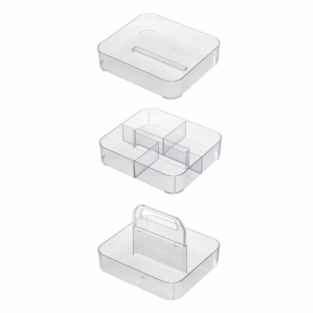 Bärbar förvaring, STACKING TOOL BOX, 28,6 x 25,4 x H 18,1 cm, Transparent i gruppen Förvaring / Förvaringslådor hos SmartaSaker.se (40359)