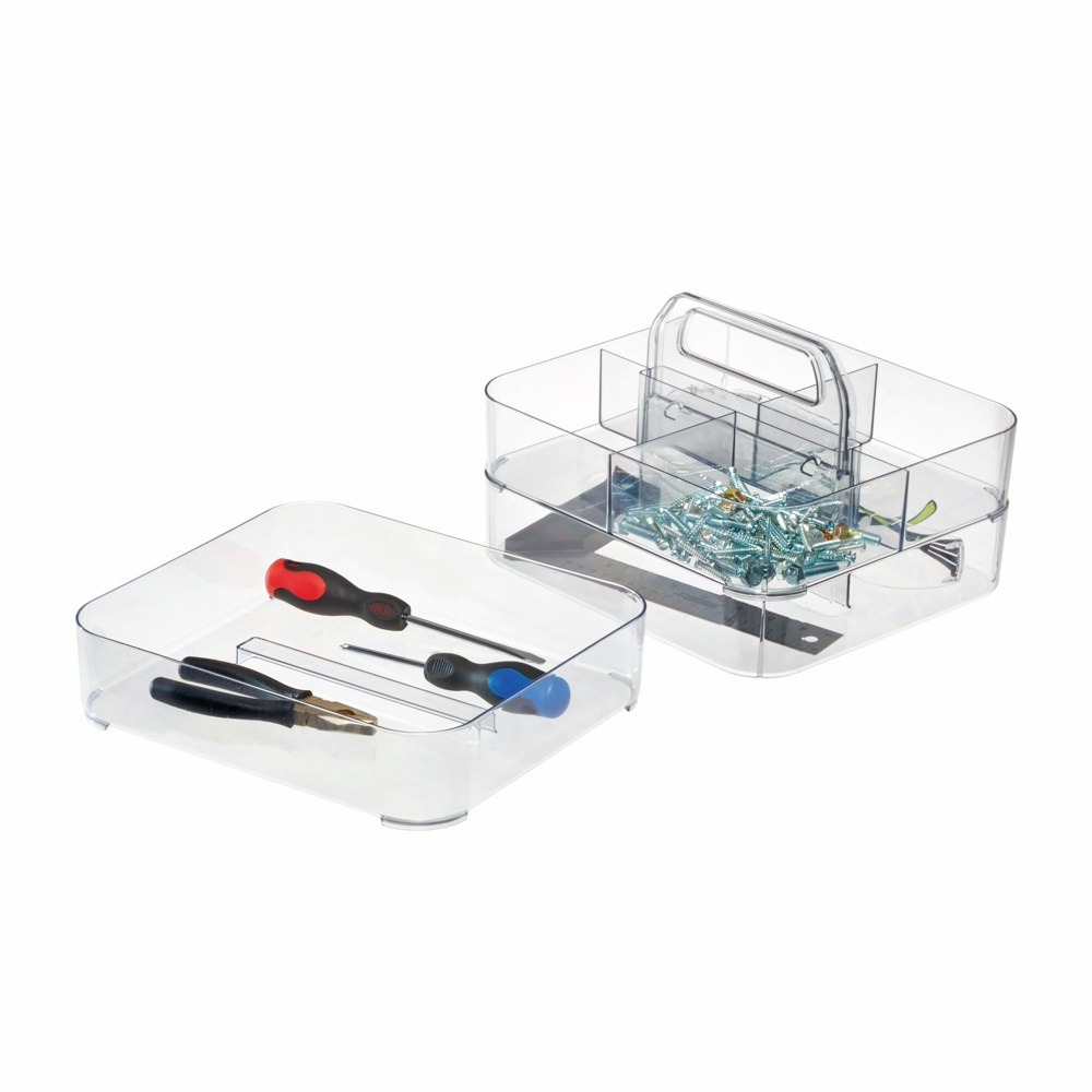 Bärbar förvaring, STACKING TOOL BOX, 28,6 x 25,4 x H 18,1 cm, Transparent i gruppen Förvaring / Förvaringslådor hos SmartaSaker.se (40359)