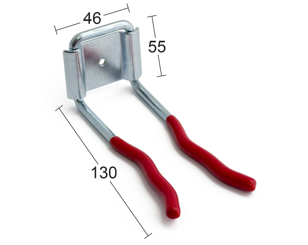 Dammsugarslangs-krok, HABO, 13 cm, Silver / Röd i gruppen Förvaring / Städförvaring och sopsortering / Hållare till städskåpet hos SmartaSaker.se (40369)