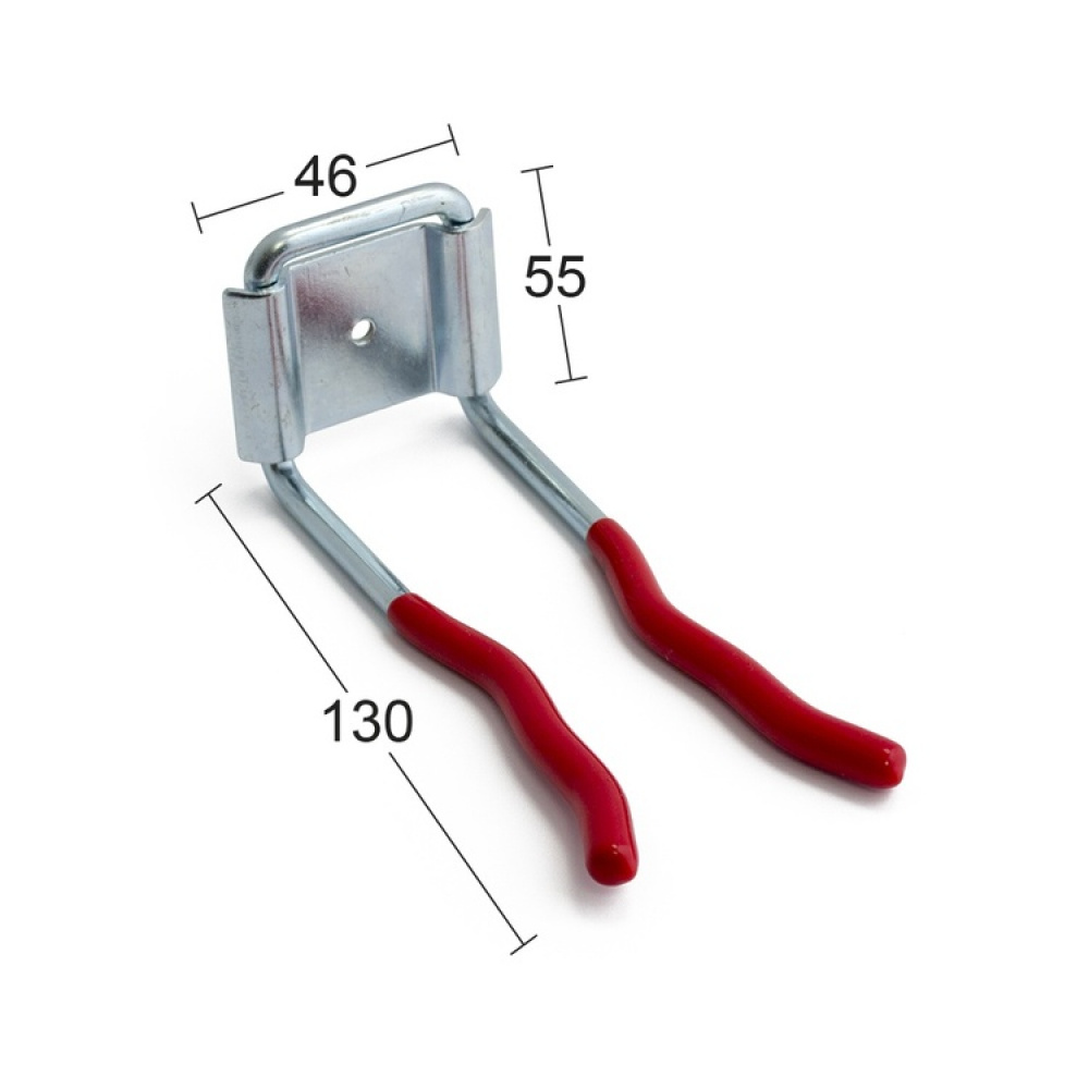 Dammsugarslangs-krok, HABO, 13 cm, Silver / Röd i gruppen Förvaring / Städförvaring och sopsortering / Hållare till städskåpet hos SmartaSaker.se (40369)
